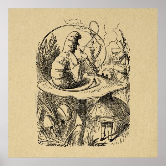 Alice im Wunderland Alice mit der Raupe Poster (Vorne)