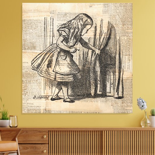 Alice im Wunderland Alice Puls Vorhang Art Leinwanddruck (Insitu (Wohnzimmer))