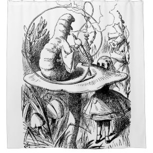 Alice im Wunderland - Alice trifft die Raupe Duschvorhang