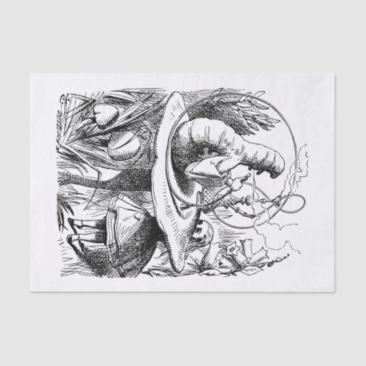 Alice im Wunderland - Alice trifft die Raupe Seidenpapier (Vorderseite)