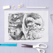 Alice im Wunderland - Alice trifft die Raupe Seidenpapier (Handwerk)