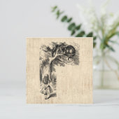 Alice im Wunderland Alice und die Cheshire Cat Einladung (Stehend Vorderseite)