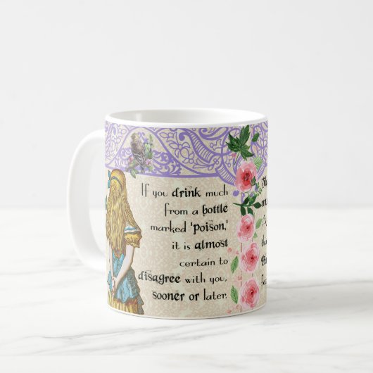 Alice im Wunderland-Anführungszeichen-Tasse, Kaffeetasse (Vorderseite Links)