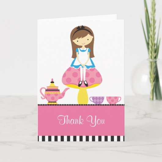 Alice im Wunderland-Anmerkungs-Karte Dankeskarte (Vorderseite)