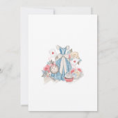 Alice im Wunderland Aquarell Kinderdusche Einladung (Rückseite)