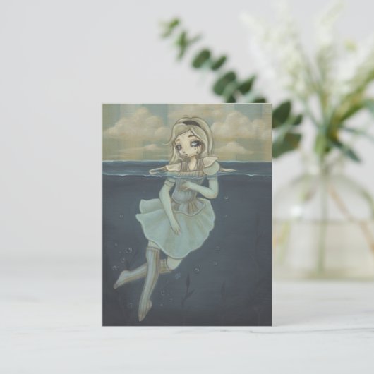 Alice im Wunderland Art Postcard Tränenpool Postkarte (Stehend Vorderseite)