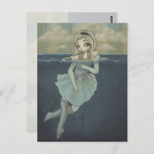 Alice im Wunderland Art Postcard Tränenpool Postkarte (Vorne/Hinten)