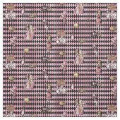 Alice im Wunderland auf rosa und schwarzen Harlequ Stoff (Muster)