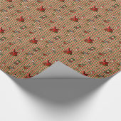 Alice im Wunderland auf Weihnachten rot/grün gestr Geschenkpapier (Ecke)