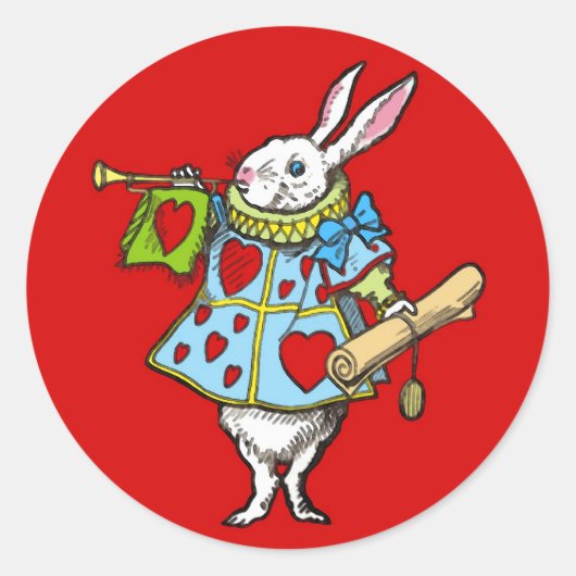 Alice im Wunderland ~ Aufkleber Kaninchenherz Rot (Vorderseite)