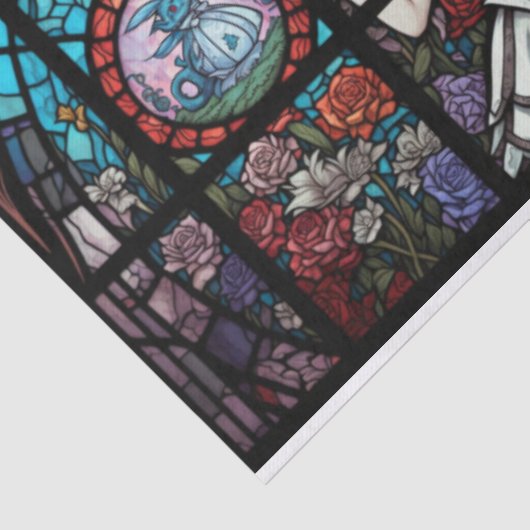 Alice im Wunderland aus Buntglas Seidenpapier (Ausschnitt)