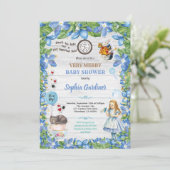 Alice im Wunderland Baby BOOT Dusche Einladung (Stehend Vorderseite)