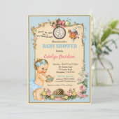 Alice im Wunderland Baby Dusche Einladung blonde (Stehend Vorderseite)