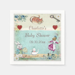 Alice im Wunderland-Baby-Dusche personalisiert Serviette