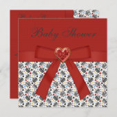 Alice im Wunderland Baby Dusche Red Tee Party Einladung (Vorne/Hinten)