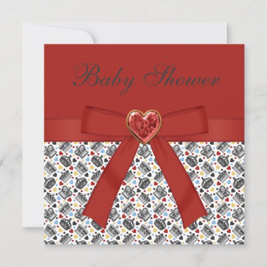 Alice im Wunderland Baby Dusche Red Tee Party Einladung (Vorderseite)