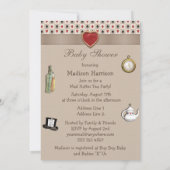 Alice im Wunderland Baby Dusche Tee Party Einladung (Rückseite)