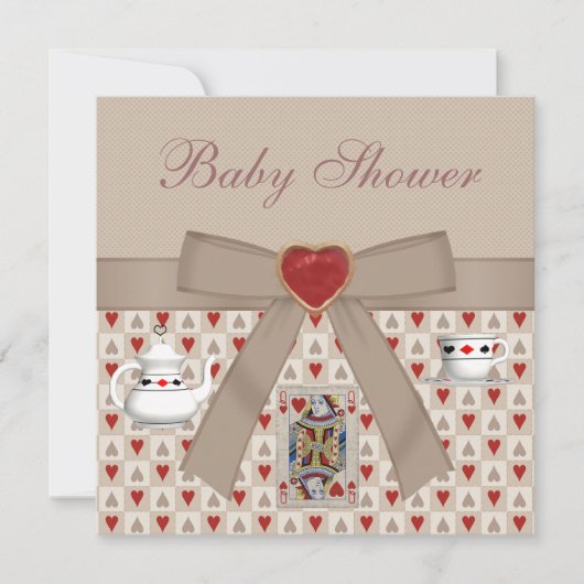 Alice im Wunderland Baby Dusche Tee Party lädt ein Einladung (Vorderseite)