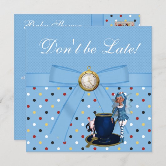 Alice im Wunderland Baby Dusche Tee Party lädt ein Einladung (Vorne/Hinten)