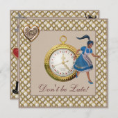 Alice im Wunderland Baby Dusche Tee Party lädt ein Einladung (Vorne/Hinten)