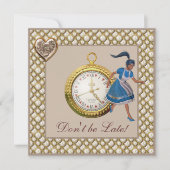 Alice im Wunderland Baby Dusche Tee Party lädt ein Einladung (Vorderseite)