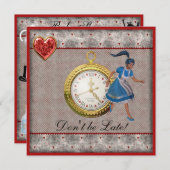 Alice im Wunderland Baby Dusche Tee Party lädt ein Einladung (Vorne/Hinten)