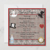 Alice im Wunderland Baby Dusche Tee Party lädt ein Einladung (Rückseite)