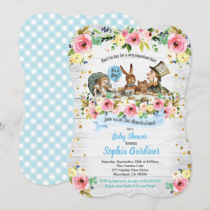 Alice im Wunderland Baby-Jungen-Shower-Einladung Einladung