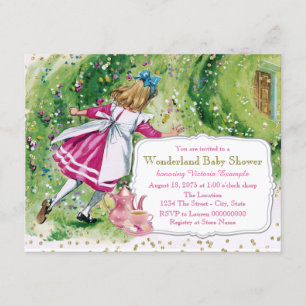 Alice im Wunderland-Baby-Party Einladung