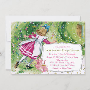 Alice im Wunderland-Baby-Party Einladung