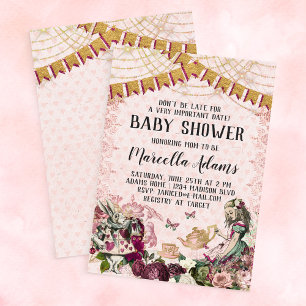 Alice im Wunderland-Baby-Party Einladung