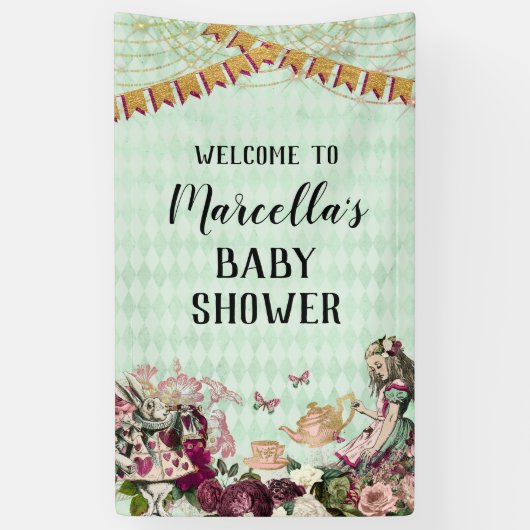 Alice im Wunderland Baby Showbanner Banner (Vertikal)