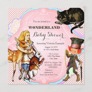 Alice im Wunderland Baby Shower Einladung