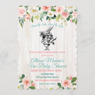 Alice im Wunderland Baby Shower Einladung