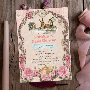 Alice im Wunderland Baby Shower Einladung