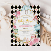 Alice im Wunderland Baby Shower Girl Mad Tee Party Einladung