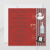 Alice im Wunderland Baby Shower Red Tee Party Einladung (Rückseite)