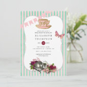 Alice im Wunderland Baby Shower Tee Party Einladung (Stehend Vorderseite)