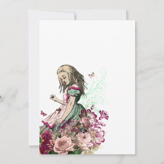 Alice im Wunderland Baby Shower Tee Party Einladung (Rückseite)