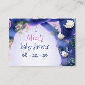 Alice im Wunderland, Babybücher, Babydusche Begleitkarte (Rückseite)