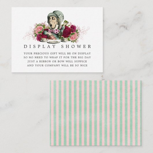 Alice im Wunderland Babydusche Begleitkarte (Vorne/Hinten)