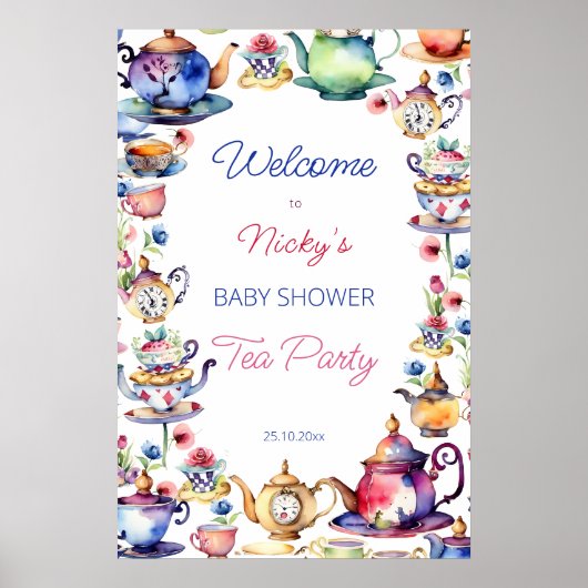 Alice im Wunderland Babydusche Begrüßungszeichen Poster (Vorne)