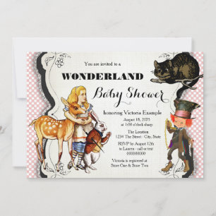 Alice im Wunderland Babydusche Einladung