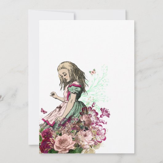 Alice im Wunderland Babydusche Einladung (Rückseite)