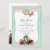 Alice im Wunderland Babydusche Einladung (Vorne/Hinten)