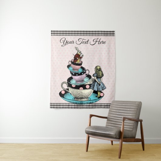 Alice im Wunderland Babydusche Hintergrund Wandteppich (Beispiel)