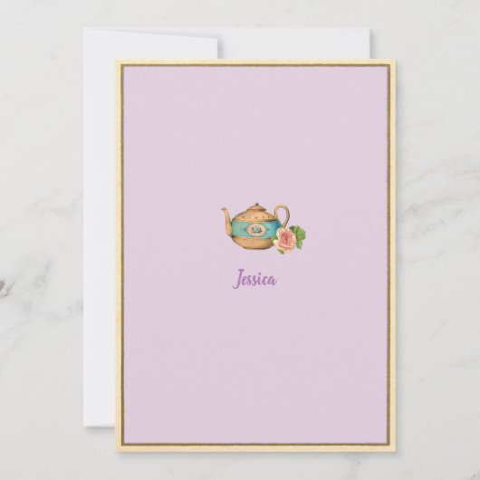 Alice im Wunderland Babydusche in Rosa Einladung (Rückseite)