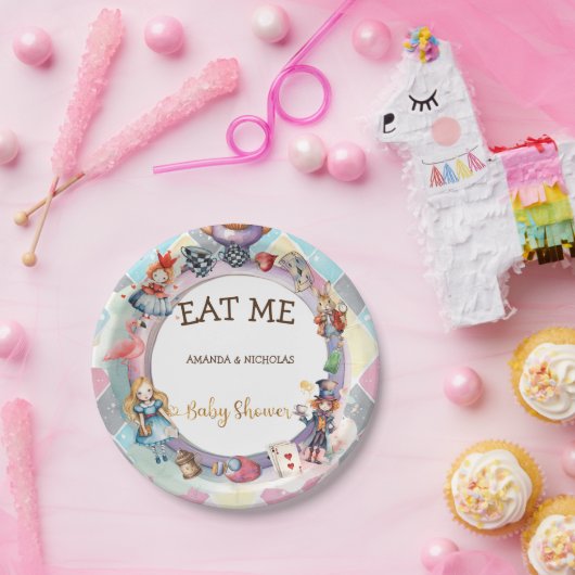 Alice im Wunderland Babydusche Papierplatte Pappteller (Party)