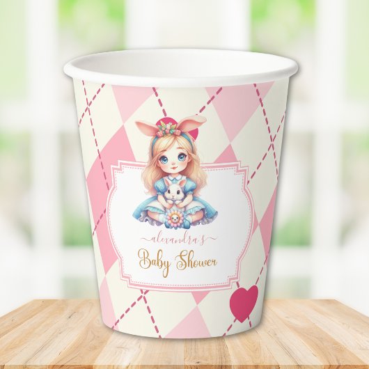 Alice im Wunderland Babydusche Pappbecher