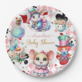 Alice im Wunderland Babydusche Pappteller (Vorderseite)